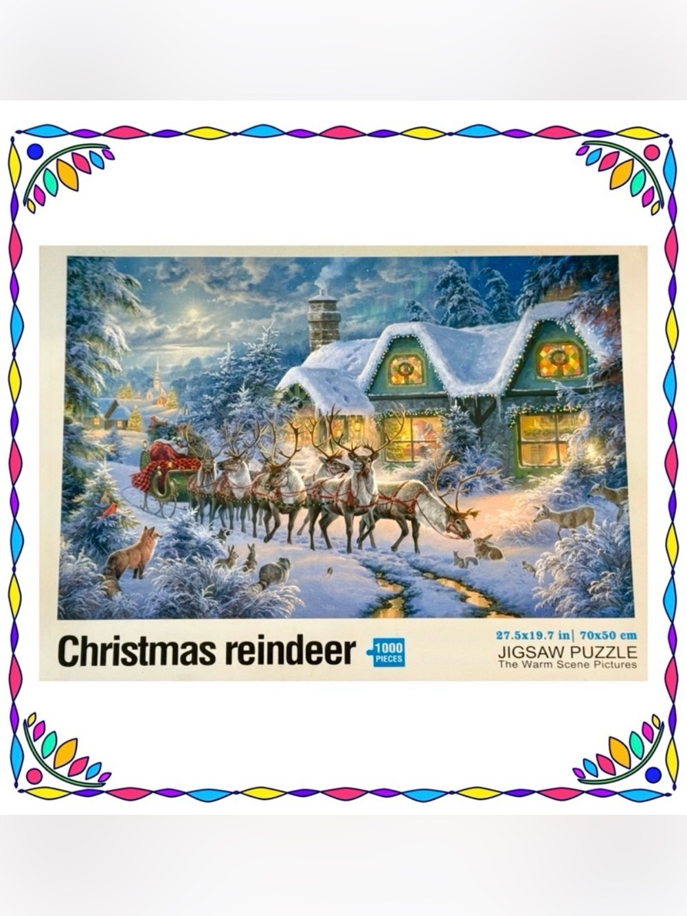 Jigsaw puzzle - The Warm Scene Pictures brand - Christmas Reindeer - 1000 pieces